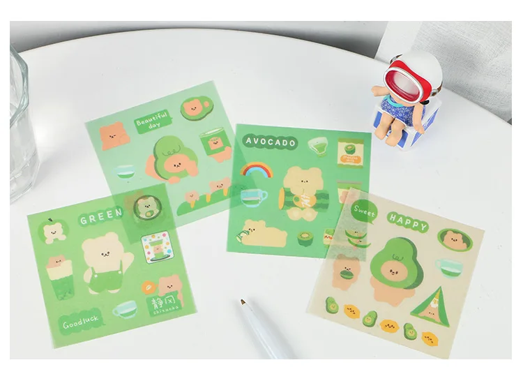 Álbum de Fotos Selo de Papel Pacotes Lote Ursos Série Decoração Faça Você Mesmo Masking Washi Adesivo 12 - Cem 19 High Quality Material escolar e de escritório