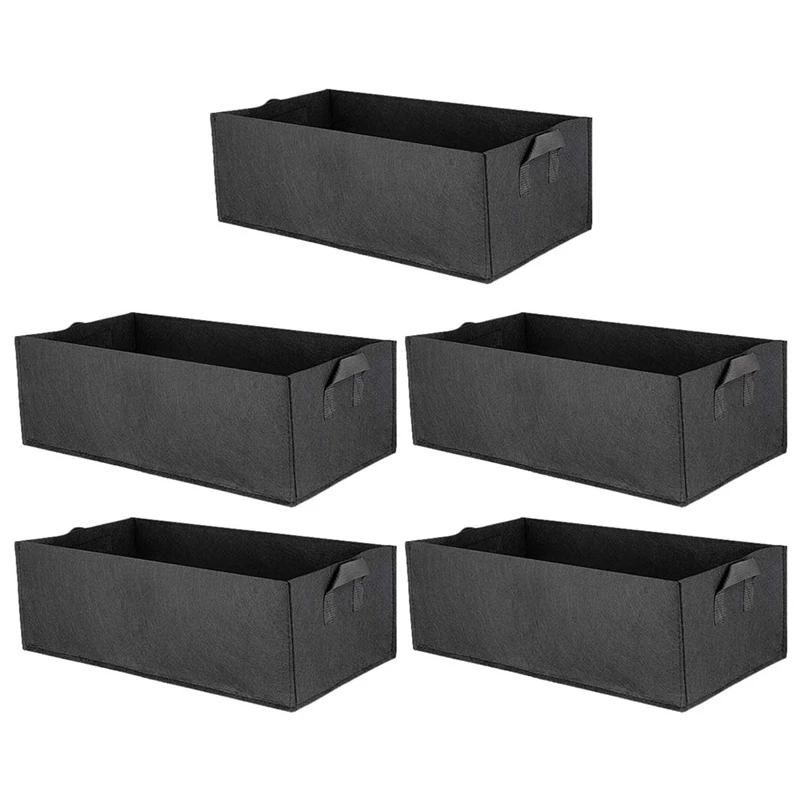 

5 Pack Fabric Raised Garden Bed,Square Garden Flower Grow Bag Vegetable Planting Bag Planter Pot with Handles for Plants,Flowers