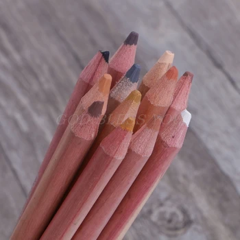 

12Pcs Professional Soft Pastel Pencils Wood Skin Tint Pastel Colored Pencil Drop Shipping