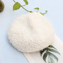 Чистый сладкий и прекрасный павлин пряжа женские головные уборы Модные женские милые однотонные шапки для девочек теплая шапка берет художника на открытом воздухе