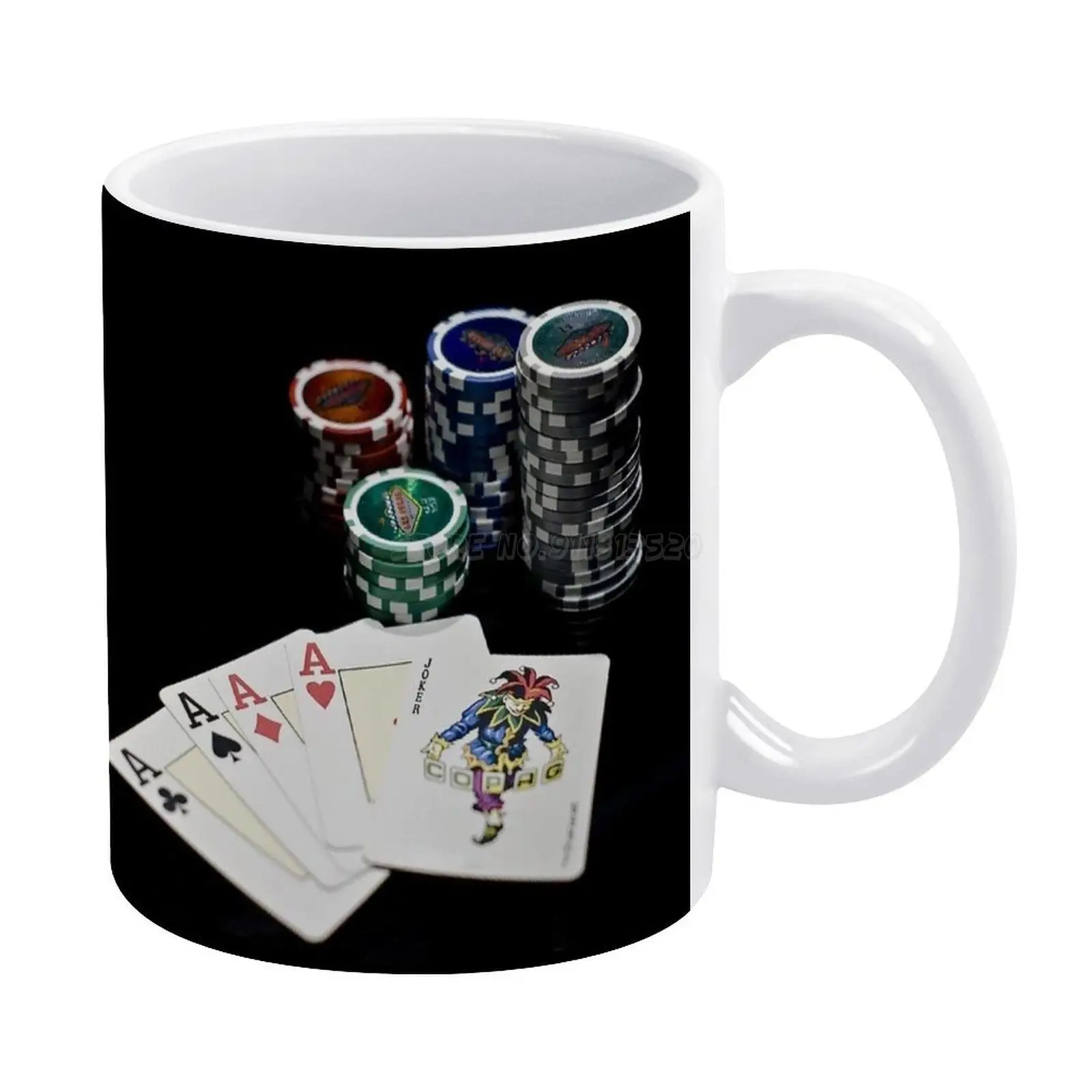 Poker Night White Mug Coffee Mugs Girl Gift Tea Milk Cup Mugs Betting Winner Looser Night Table