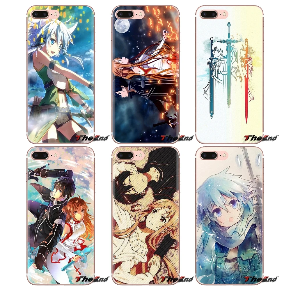Soft Transparent Cases Covers For Xiaomi Redmi 4A S2 Note 3 3S 4 4X 5 Plus 6 7 6A Pro Pocophone F1 Sword Online Kirito Asuna SAO |