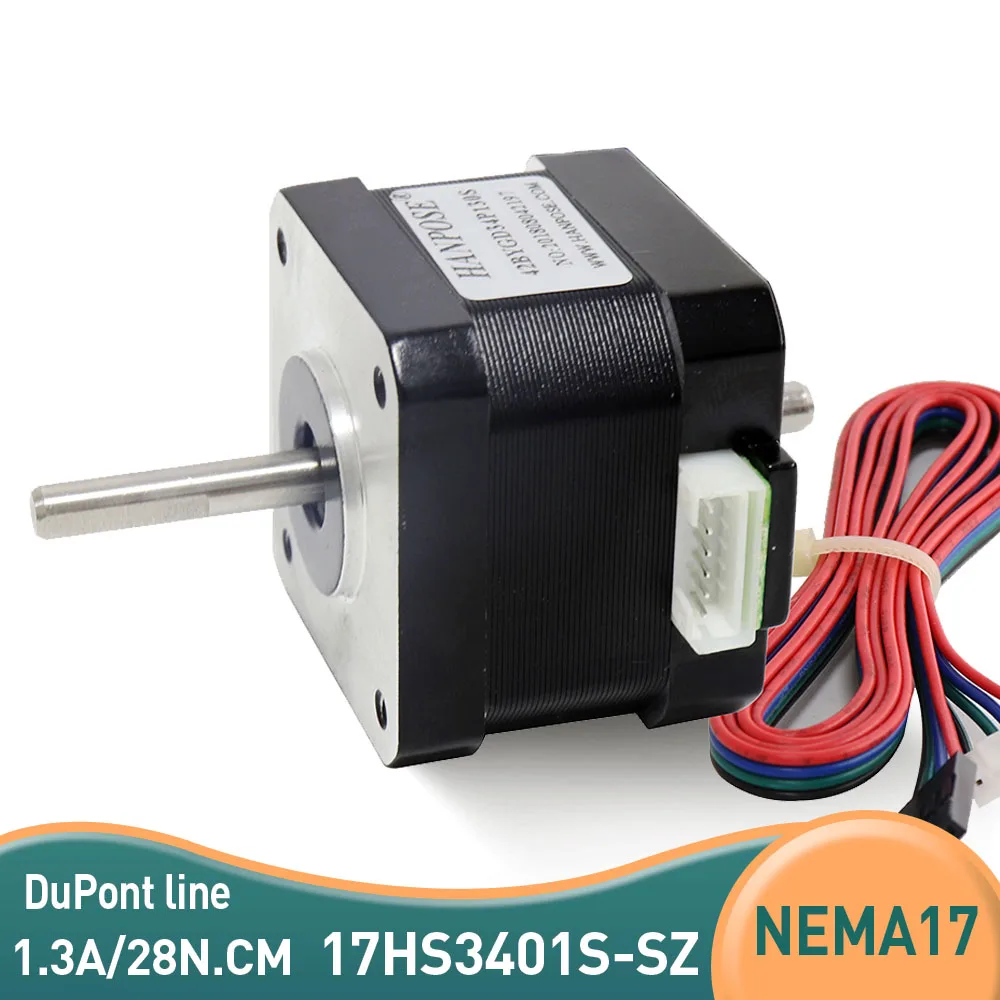 Шаговый двигатель NEMA17 двойной выходной вал 28N.cm 1.3A 17HS3401S-SZ 1 8 градусов 42