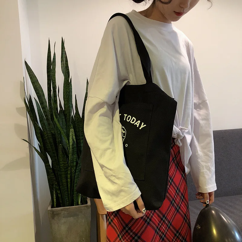 Spring New Style One Shoulder Canvas Bag Women's Korean-style Literature And Art Students Shoulder Bag Versatile Carry Bag