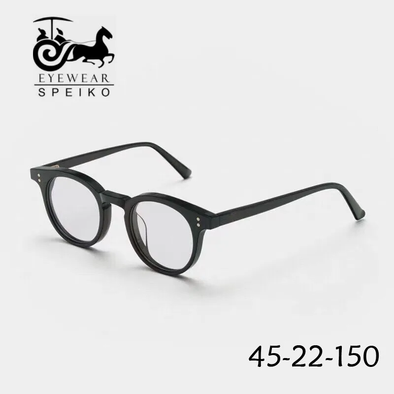 

Vintage round black acetate frames MILA N retro men and women glasses eyewear can be myopia glasses 1.74 anti blue lenes