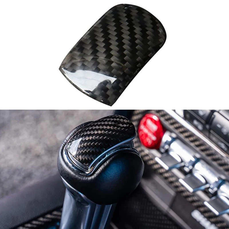 

DWCX Inner Carbon Black Fiber Gear Shift Knob Decorative Cover Trim Fit For Ford Mustang 2015 2016 2017 2018