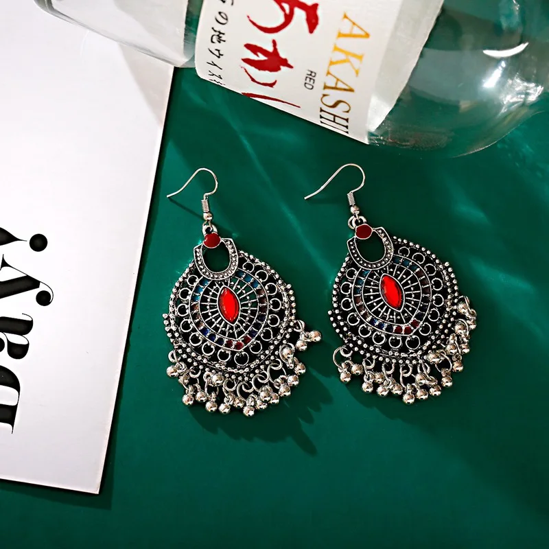 Этнические женские серьги Jhumka ювелирные изделия в стиле бохо Женские Висячие с
