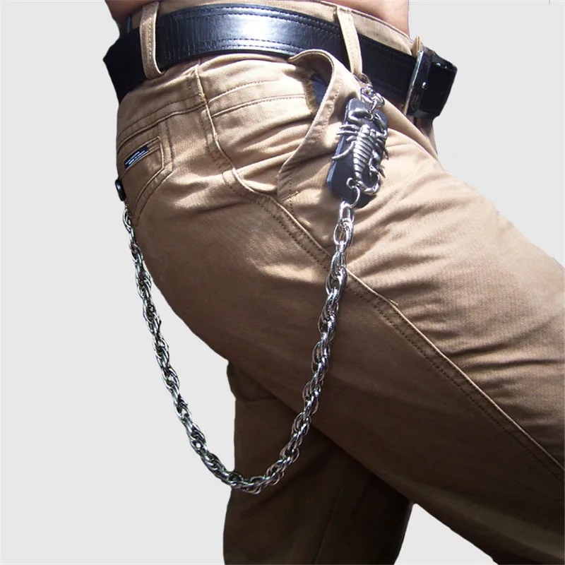 Мужская поясная цепочка для ключей, тяжелый рок, металл, хип-хоп, панк, скелет, пуля, штаны, брюки, байкерские джинсы, кошелек, ремень, цепочка для ключей, DR56