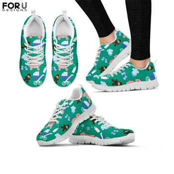 

FORUDESIGNS Cartoon Nursing Bottle Cute Baby Printing Nurse Shoes Women Mesh Flats Comfortable Ladies Sneaker for Teenager Girls