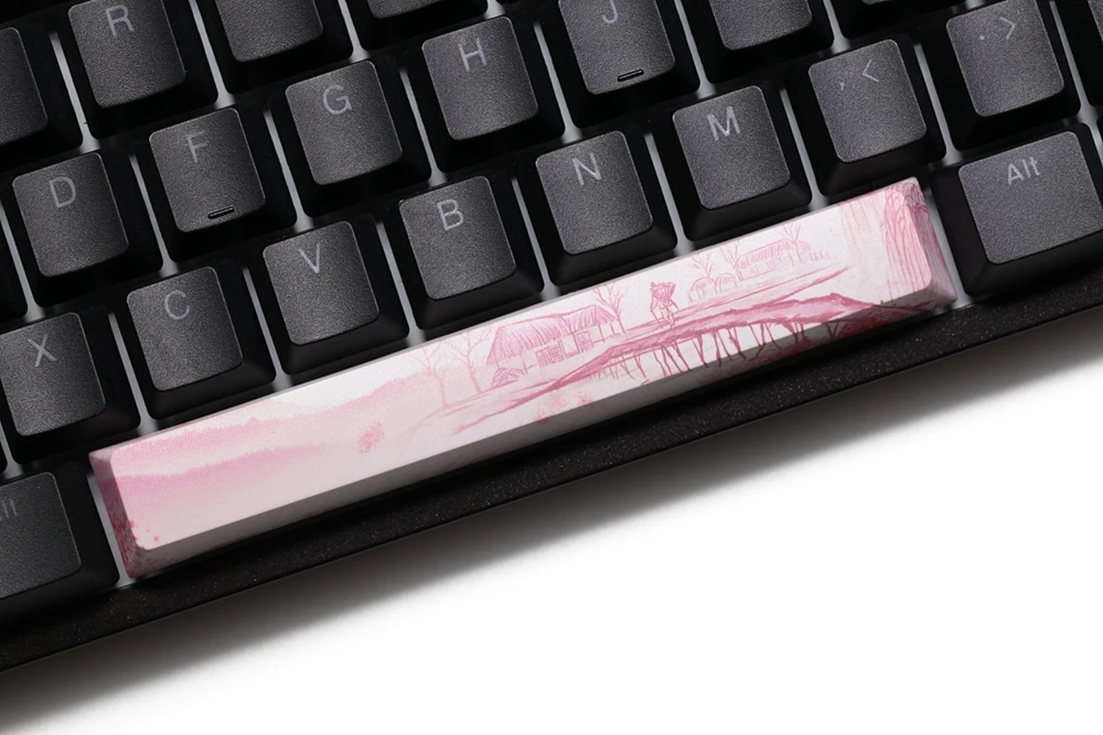  Novelty allover dye subbed Keycaps spacebar pbt custom mechanical keyboard plum blossom miku snowma