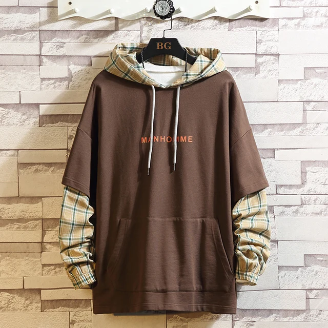 Japan Style Casual O-Neck 2021 Spring Autumn Hoodie Sweatshirt Men'S Thick Fleece Hip Hop Skateboard Streetwear Clothes 4