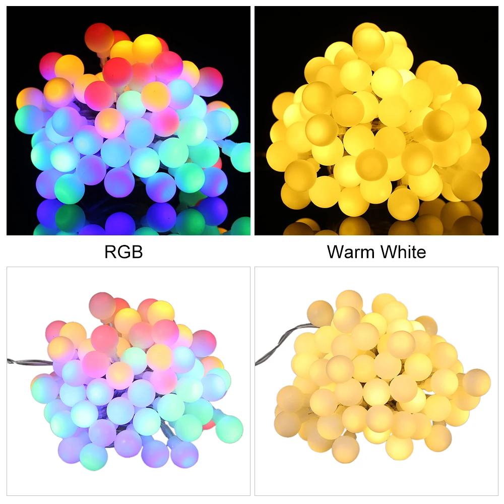 7M 60leds Fairy Lights Garland LED Ball String Lights Waterproof For Christmas Tree Wedding Home Dec New Year Battery Powered