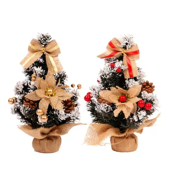 

2PC 30CM Mini Artificial Plants Christmas Tree Desk Table Decor Festival Party Ornaments Christmas Table SetHOT ttzr