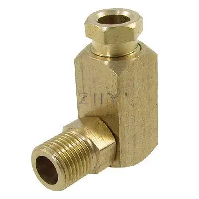 

9.5mm Male Thread 6mm Brass Ferrule Compression Elbow Rotatable Connector