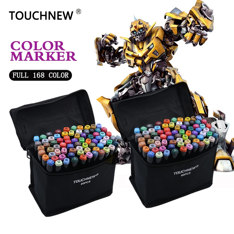 

TouchNew High Quality Marker 1mm/6mm Alcoholic oily based ink Marker Set Effect Best For Coloring Books Manga Comic Calligraphy