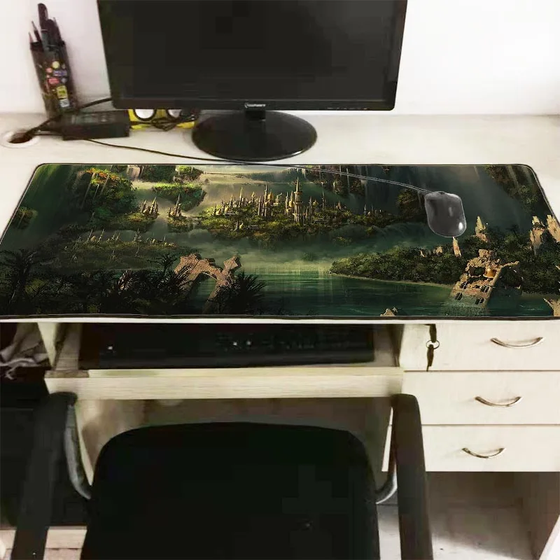  Fantasy Landscape Large Gaming Speed Mouse Pad Lock Edge Mouse Mat Computer Desk Pad Keyboard Mat f