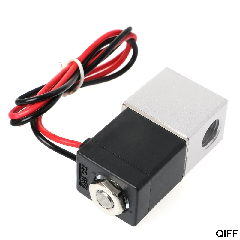 Прямая поставка и 1/" DC 12V 2 способ нормально закрытый пневматический Алюминиевый Электрический соленоидный воздушный клапан Aug. 16