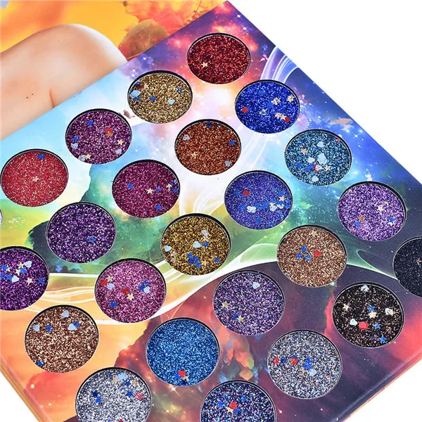 25 Colors Luminous Eyeshadow Palette Waterproof Smudge-Proof Shiny Glitter Eye Shadow