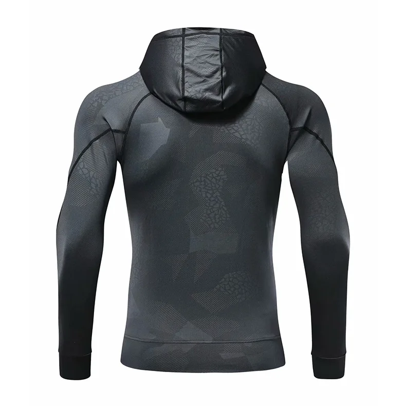 

Export 2019 Spring And Autumn Men Quick-Dry Sports Jackets Hooded Zipper Running Fitness Tops Camouflage Europe And America Men'