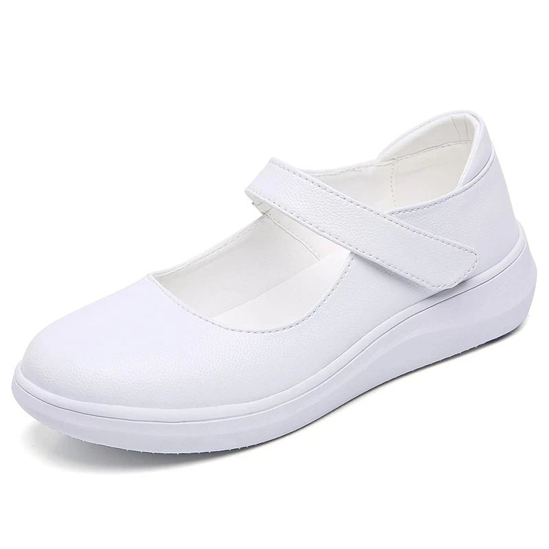 TIMETANG Ladies slip on lolita Shoes Leather Mary Janes Nurse Shoes Woman White Flats kawaii Designer Spring Summer zapatillas ballet flats shoes cute	 Flats