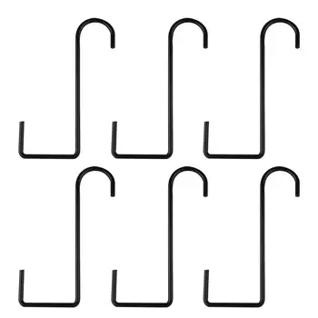 

6pcs Practical Balcony Railing Hanging Hook Flower Box Brackets Flower Flower Box Groove Hook for Home Garden Balcony (Black)