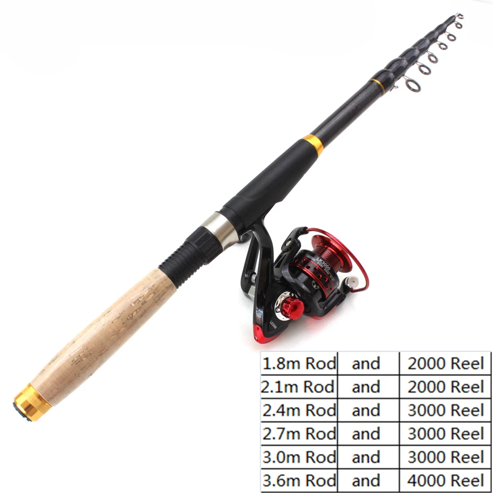 Vara de Pesca Conjunto com Carpa Iscas de Pesca Carretel Linha Combo Kits Completos Molinete Pesca Flutuador Ganchos Enfrentar 1.8m-3.0m 4 High Quality Esporte e Lazer