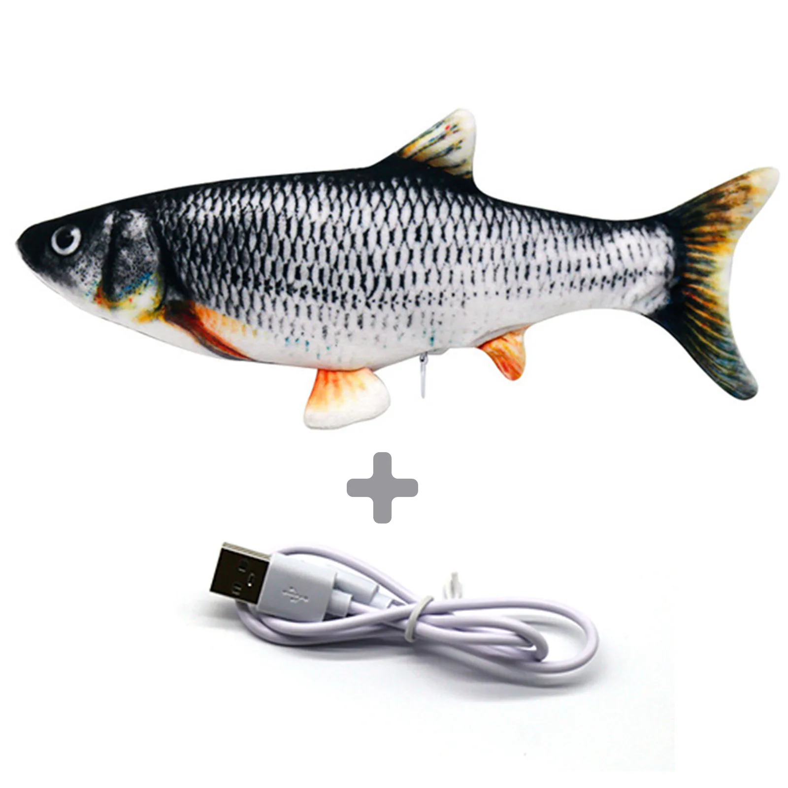 1PC Cat Toy Simulation Fish USB Electric Charging Catnip Floppy Wagging Toy 28CM Chew Bite Interactive Cat Toys Pet Supplies cute dog toys Toys