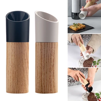 

Wooden Salt Pepper Mill Spice Nuts Mills Handheld Seasoning Ceramic Rotor Grinder Bottle Cooking Home Decor Home BBQ Gadgets
