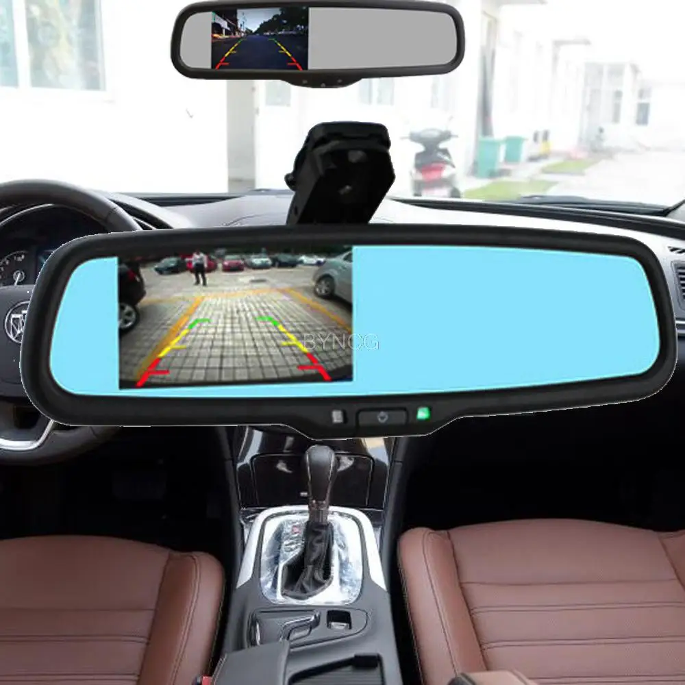 4," TFT lcd Автомобильный кронштейн заднего вида зеркало монитор помощь при парковке с 2 RCA видеоплеером вход