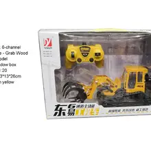 1/20 Радиоуправляемый игрушечный деревянный грузовик, 6 каналов, 2,4 г, Инженерная модель автомобиля, светодиодный музыкальный эффект, игрушка для мальчиков, рождественский подарок