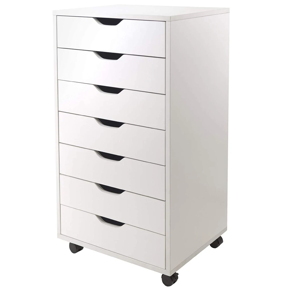 US Warehouse 7 Drawer Wood Filing Cabinet Mobile Storage Cabinet for font b Closet b