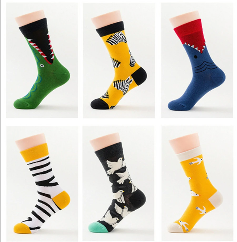 レトロ靴下 ワニ 鳩 アニマル柄 カラーマッチング柄と女性 女性のミドルチューブソックス 綿の靴下 Stockings Aliexpress