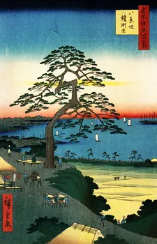 

JAPANESE LANDSCAPE ART HIROSHIGE HAKKEIZAKA SILK POSTER Decorative painting 24x36inch