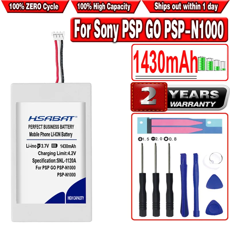 Hsabat bateria bat1412b 1430mah, bateria para sony psp go PSP N1000