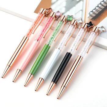 

Kawaii crystal pen fashion girl star crystal pendant metal pen material