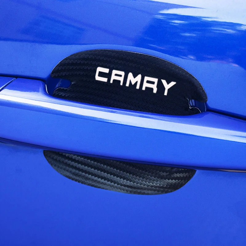 

4 Pcs Car Wrist Of Door Protective Film Carbon Fiber leather Car sticker For Toyota Camry 2019 2018 2011 accessories
