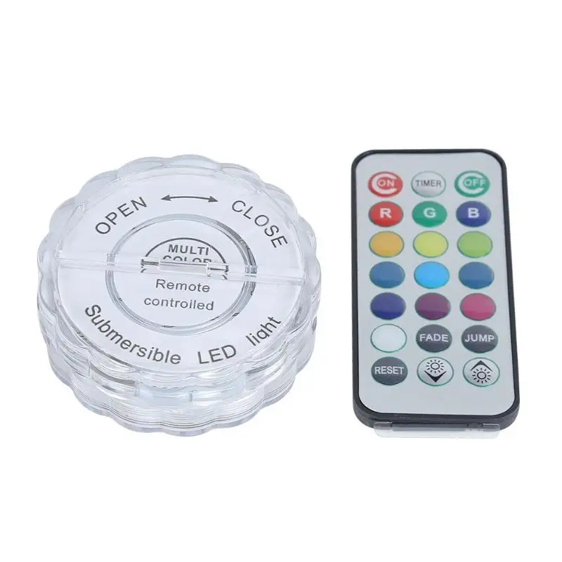 10LED RGB Waterproof Garden Party Light Underwater Night Lamp Remote Control Low Consumption and Energy Saving Underwater Light