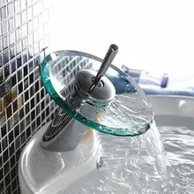Кран для раковины, кухонный водопроводный кран, замена для дома, стеклянный водопад, простая установка, прочная ручка из нержавеющей стали для ванной комнаты, горячая холодная