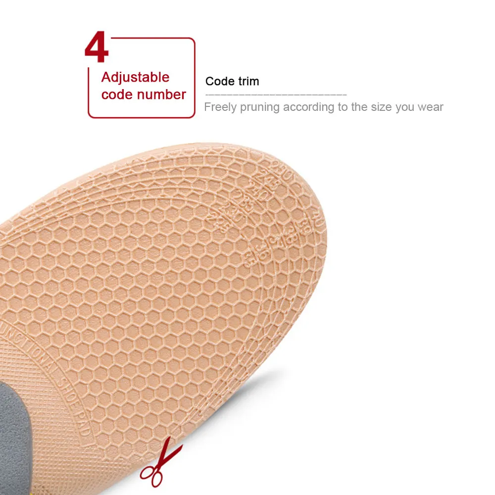 Orthotic Insole Sports Insole Health Soft Motion Grey 2pcs Silica Gel Massage Comfortable Environmental Protection