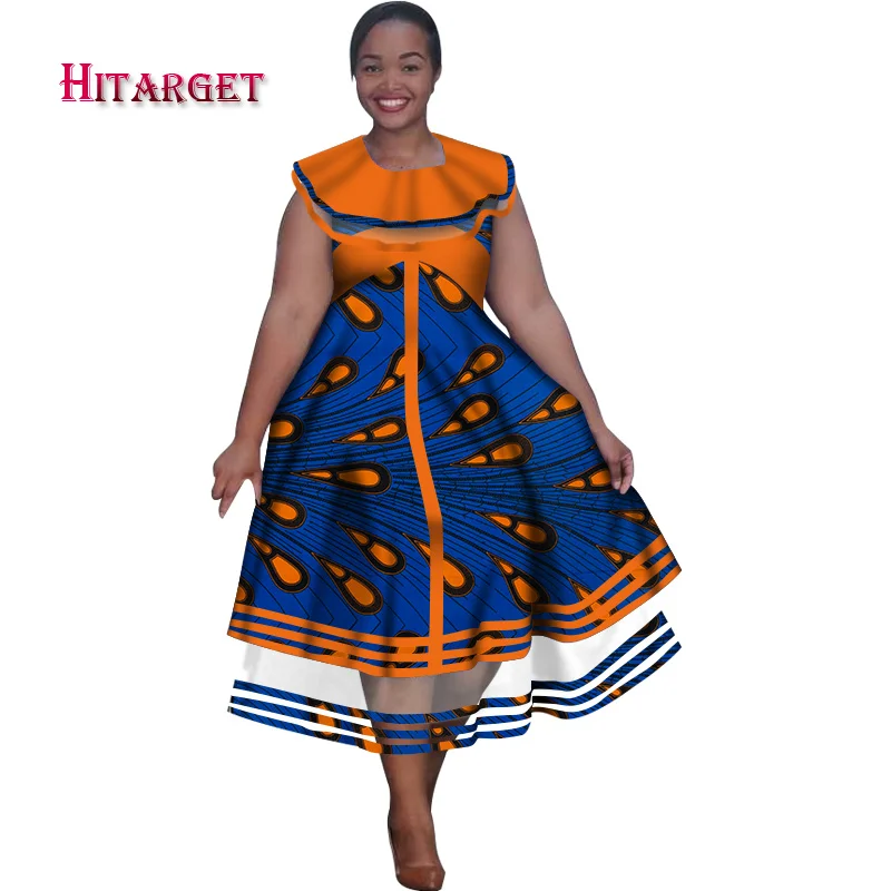 Африканские платья с принтом для женщин, Длинные Макси платья с оборками, Дашики, плюс размер 5XL, африканские женские платья "Анкара" WY5289 - Цвет: 10