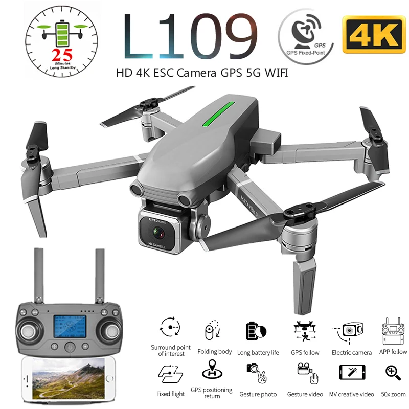 L109 L109-Pro GPS Профессиональный Дрон с HD 4K ESC камера 5G WiFi FPV оптический поток