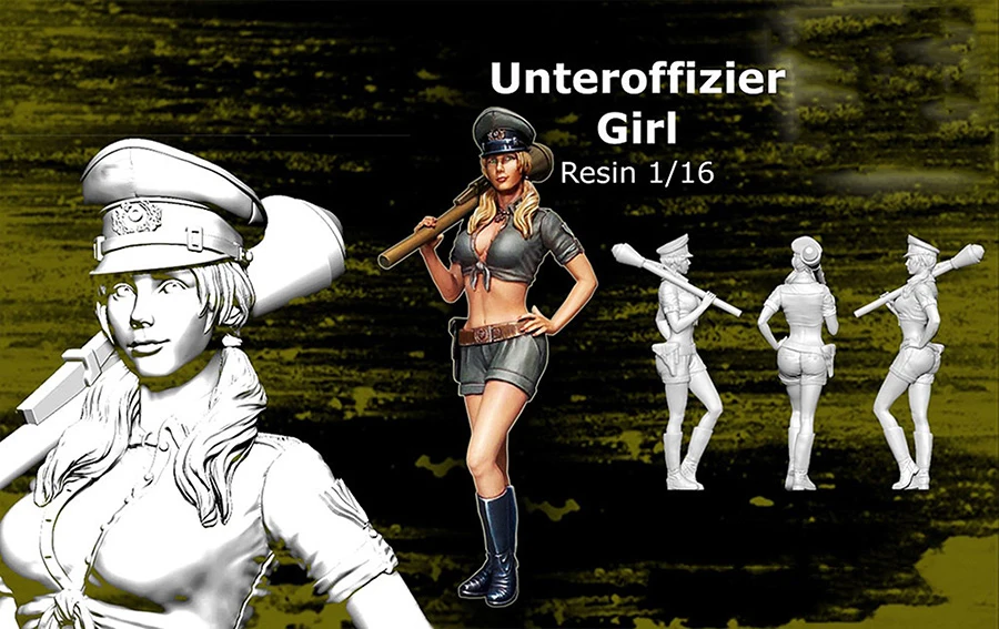1/16 120 мм Неокрашенная смола фигура женский полицейский