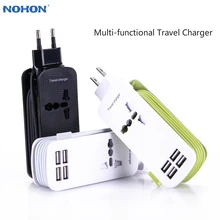 Nohon дорожное зарядное устройство для iPhone 11 Pro Max XS AC Розетка 4 порта USB зарядное устройство для samsung Xiaomi Nexus мобильный телефон планшет адаптер