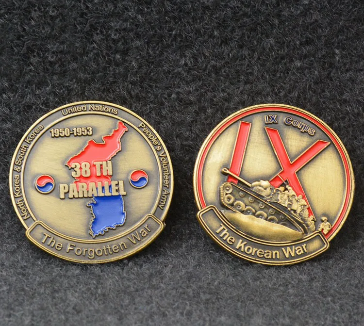 1950-1953 США 38TH параллельно забытая война IX корпус Корейской войны Медь на военную тематику для монет