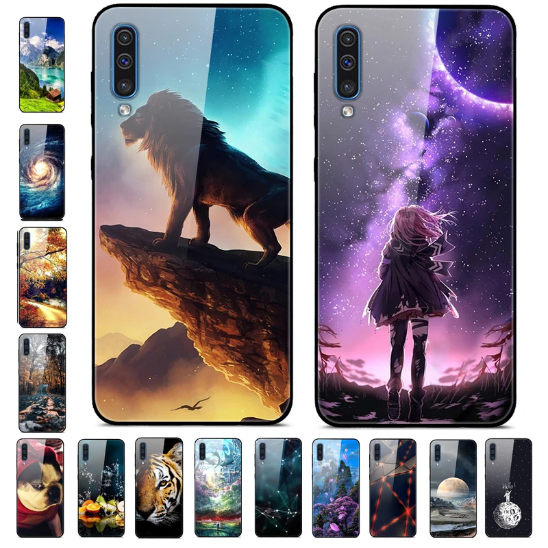 For Samsung Galaxy A50 Case A 50 Glass Hard Phone Cases For