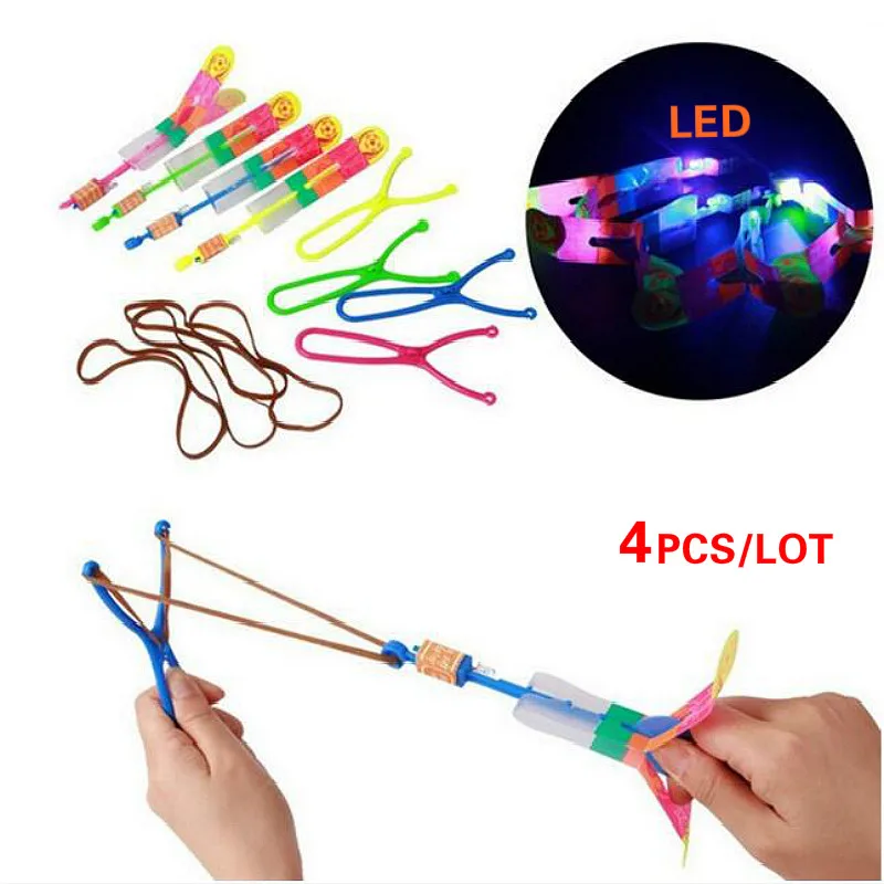 4 цвета светодиодный игрушечный светильник-Летающий катапульта со стрелами, летающий флэш-вертолет,, детские игрушки, рождественский подарок