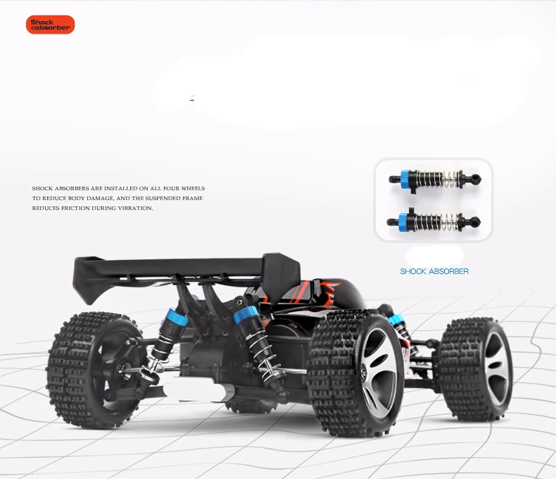 RC Cars classic WLtoys A959 1:18 Electric Rc Car Upgraded Version 70KM/H 4WD 2.4G Radio Remote Control Car High Speed Off Road Drift RC Cars Toy RC Cars luxury