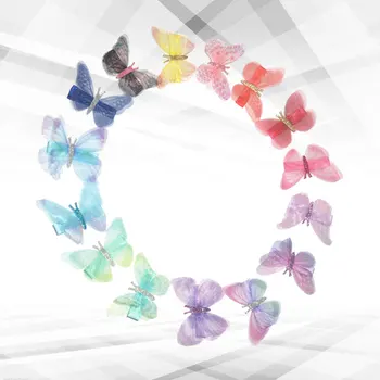 

15pcs Double Layer Gauze Butterfly Hair Clips Barrette Hair Accessories for Women Girls