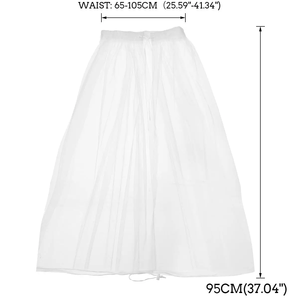 65-105cm Bridal Petticoat Gather Skirt Slip Toilet Petticoat Save Wedding Dress From Toilet Water