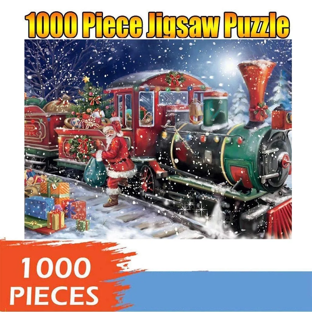 

1000pcs Christmas Puzzle 2021 Hot Sale оловоломка игѬђка Large Adult Children Educational Holiday Gift Pattern Toy Freeship